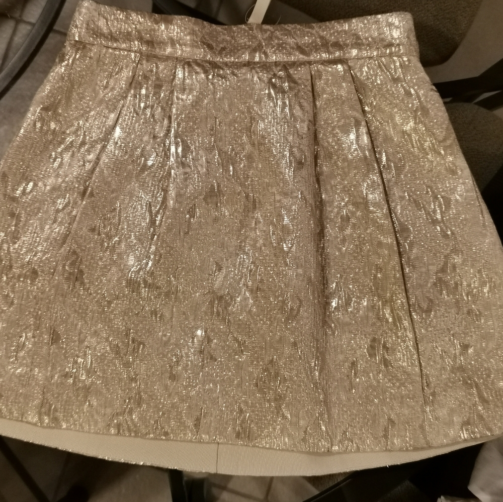 I Pinco Pallino Girls Skirt-Gold/Textured - Size 7